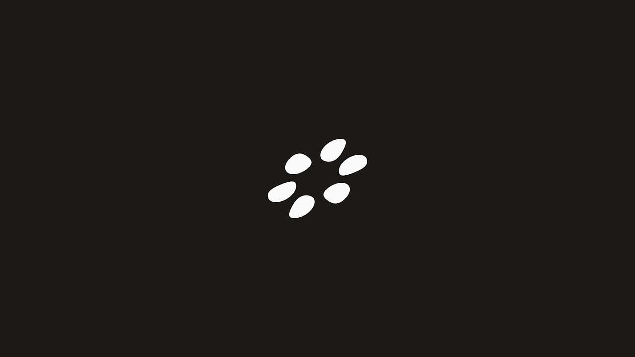 Thumbnail of a video: a white mark made of six rounded shapes on a dark background.