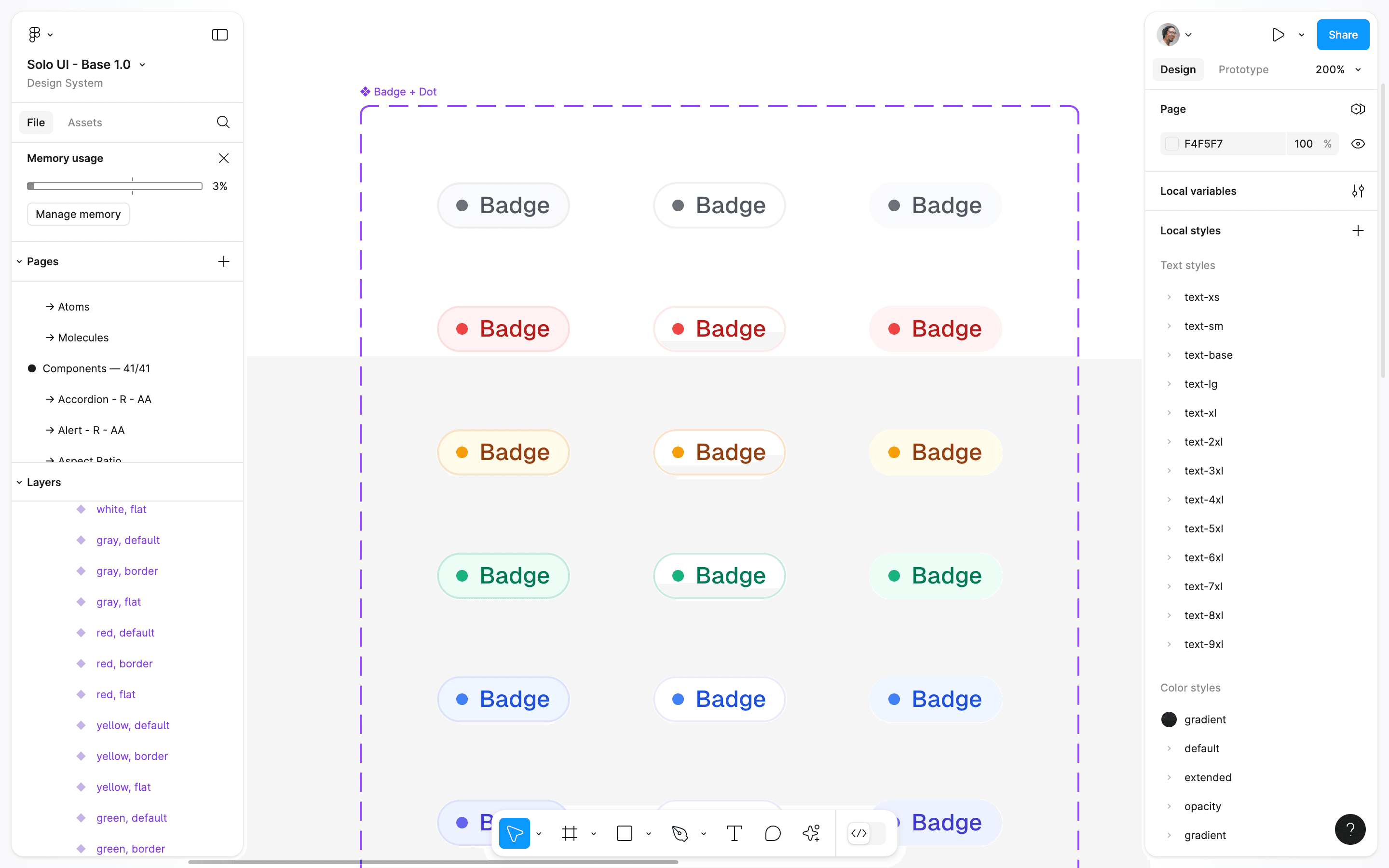 Solo UI base system - badges component